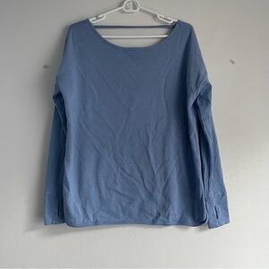 Sweaty Betty After Class Sweatshirt blue long sleeve exercise shirt
